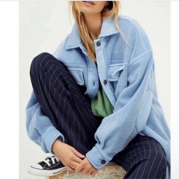 NEW free people ruby jacket  Blue medium - Picture 3 of 5